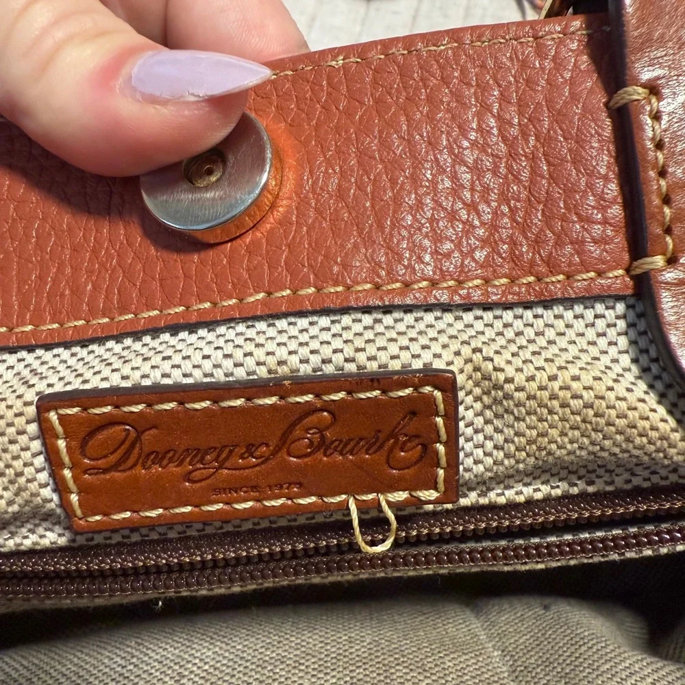 RARE Dooney Bourke Satchel Handbag Pebble Grain Leather Brenna Saddle Purse Bag